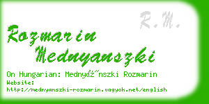 rozmarin mednyanszki business card